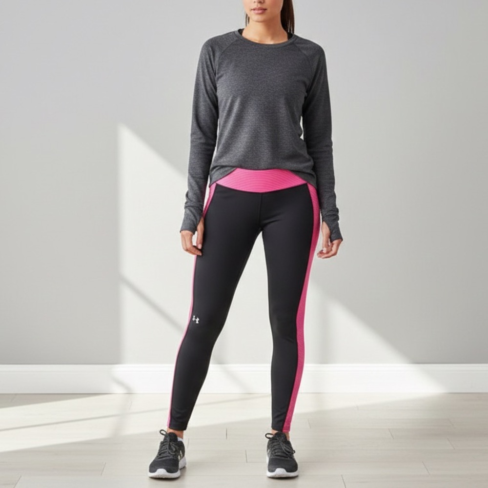 Under Armour ColdGear® Leggings with Pink Highlights